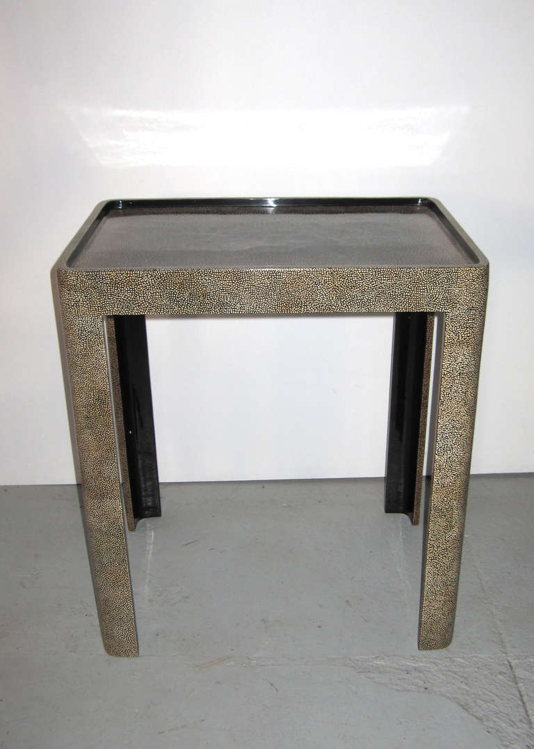 Side table featuring exquisite eggshell and lacquer work.