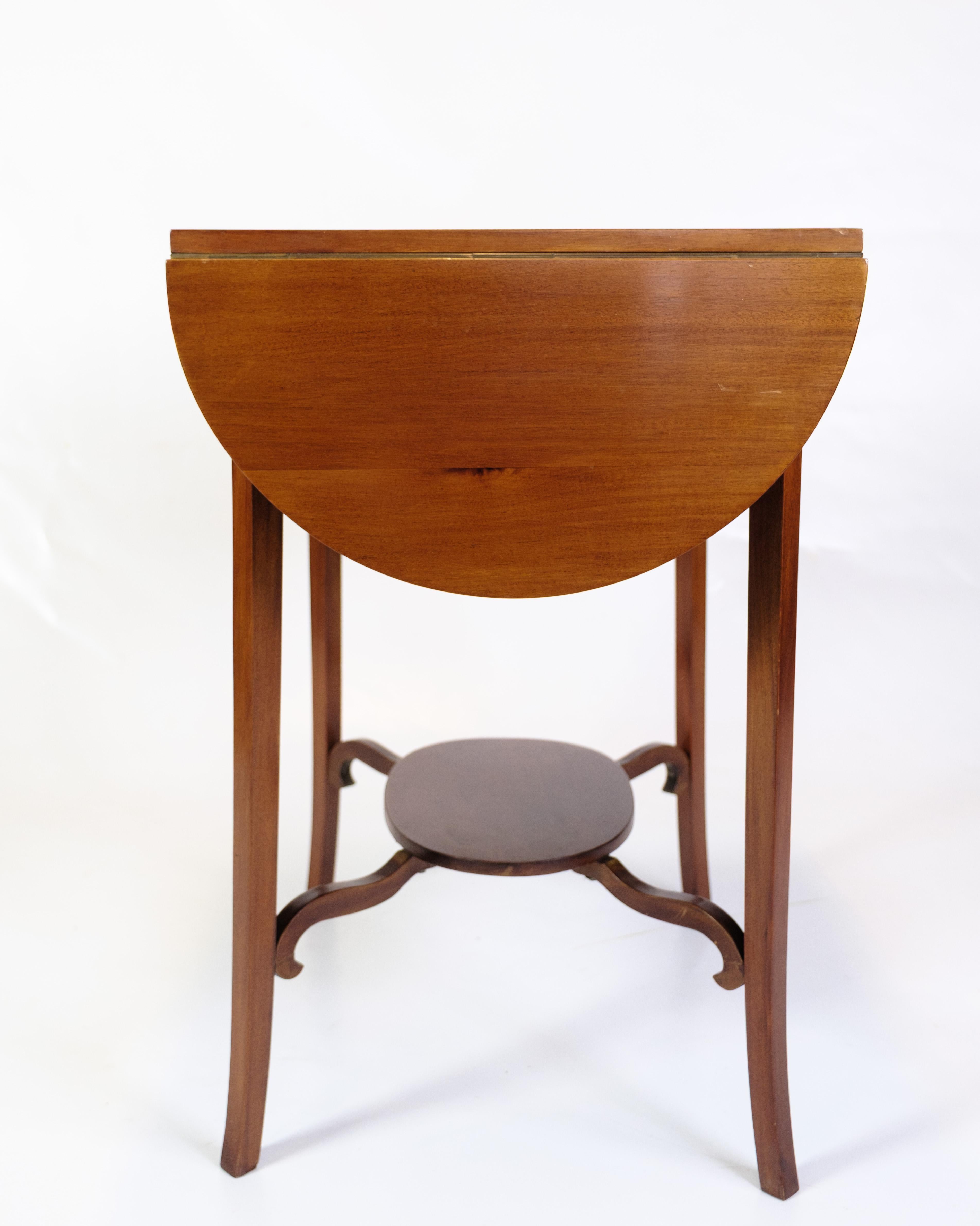 Mid-20th Century Side Table With Flaps Made In Mahogany, Danish Design From 1960s For Sale