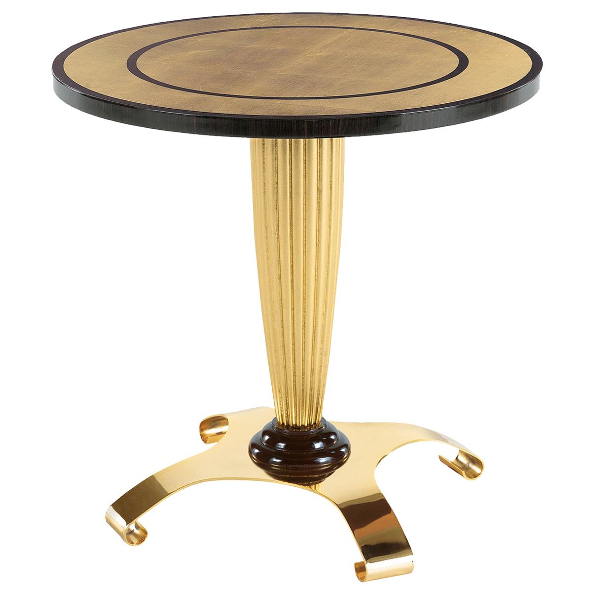 Table d'appoint avec feuille d'or