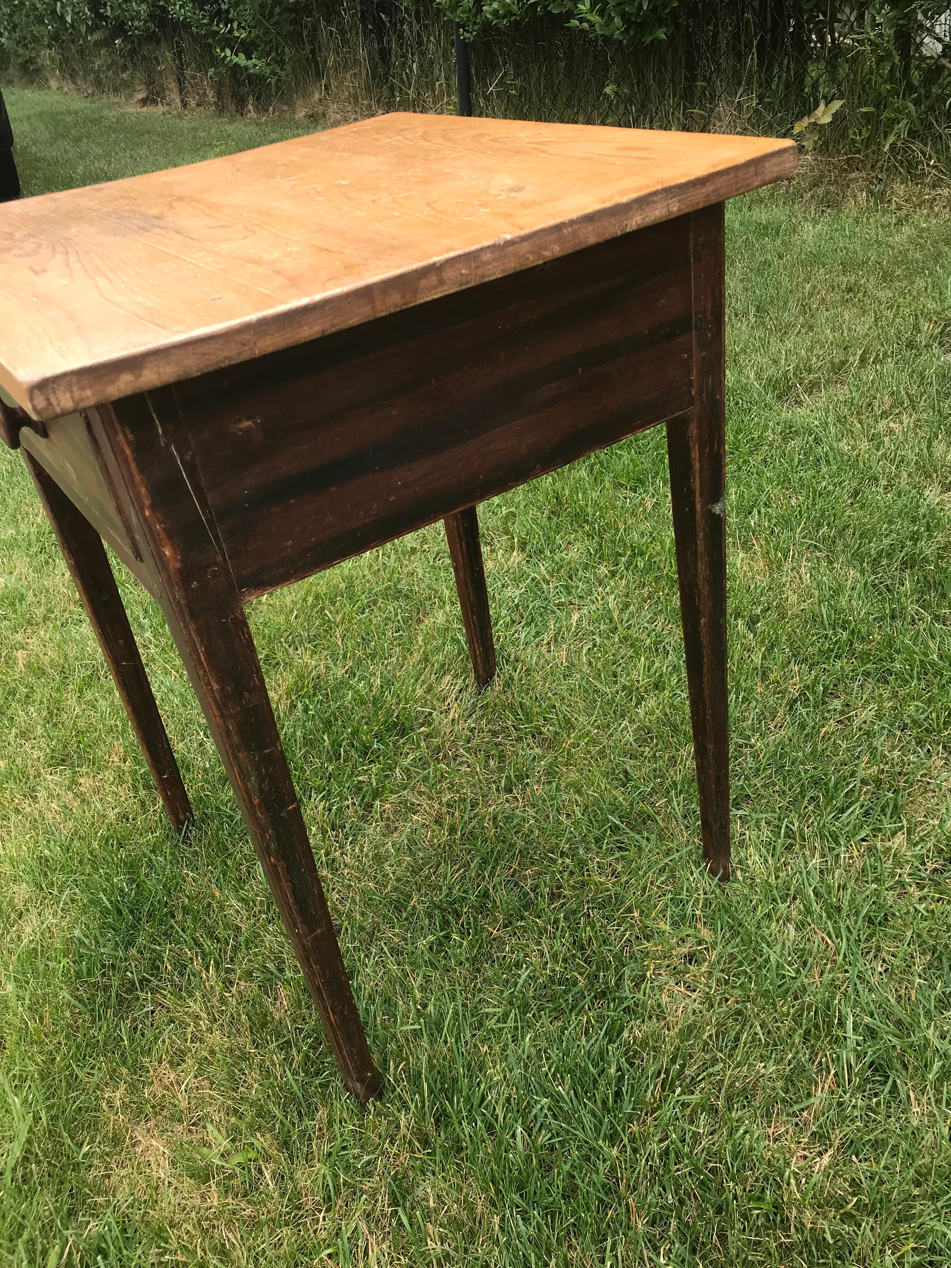 19th Century Side Table with Grain Paint