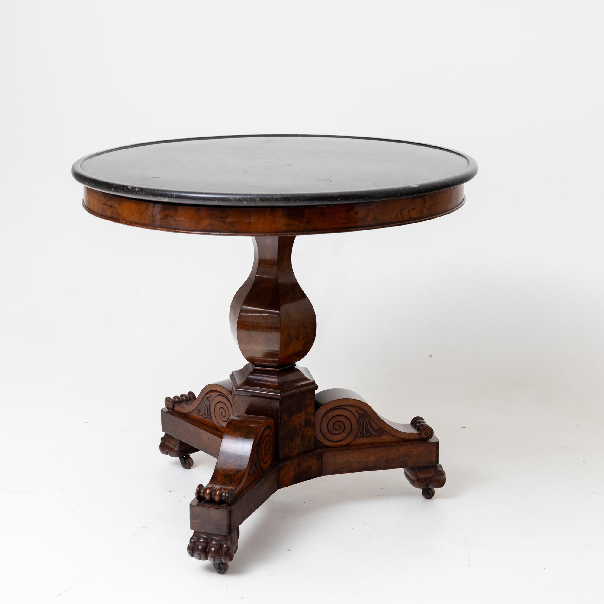 Restauration Side Table with Granite Top, Restoration Period, France circa 1840 For Sale