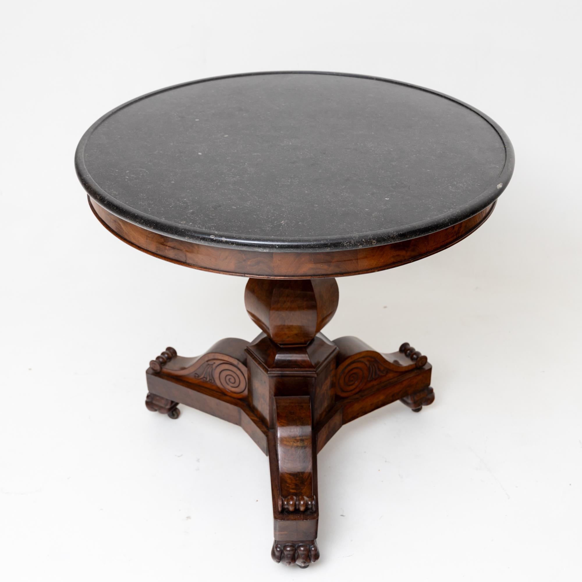 French Side Table with Granite Top, Restoration Period, France circa 1840 For Sale