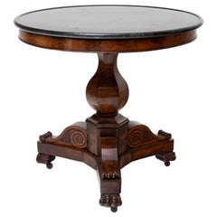 Antique Side Table with Granite Top, Restoration Period, France circa 1840