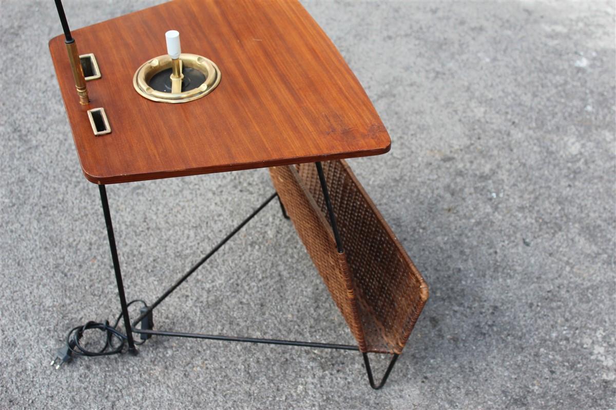 Side Table with Magazine Rack with Lamp Style Home & Campo & Graffi Teak For Sale 1