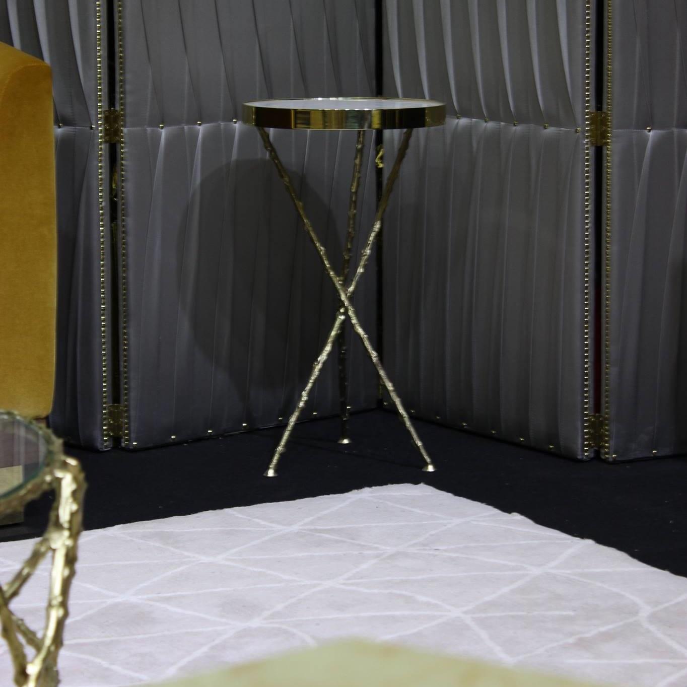 Table d'appoint avec plateau en marbre et pieds en métal Neuf - En vente à NEW YORK, NY