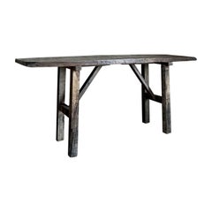 Side Table with One Slab 19th Century Chestnut Top