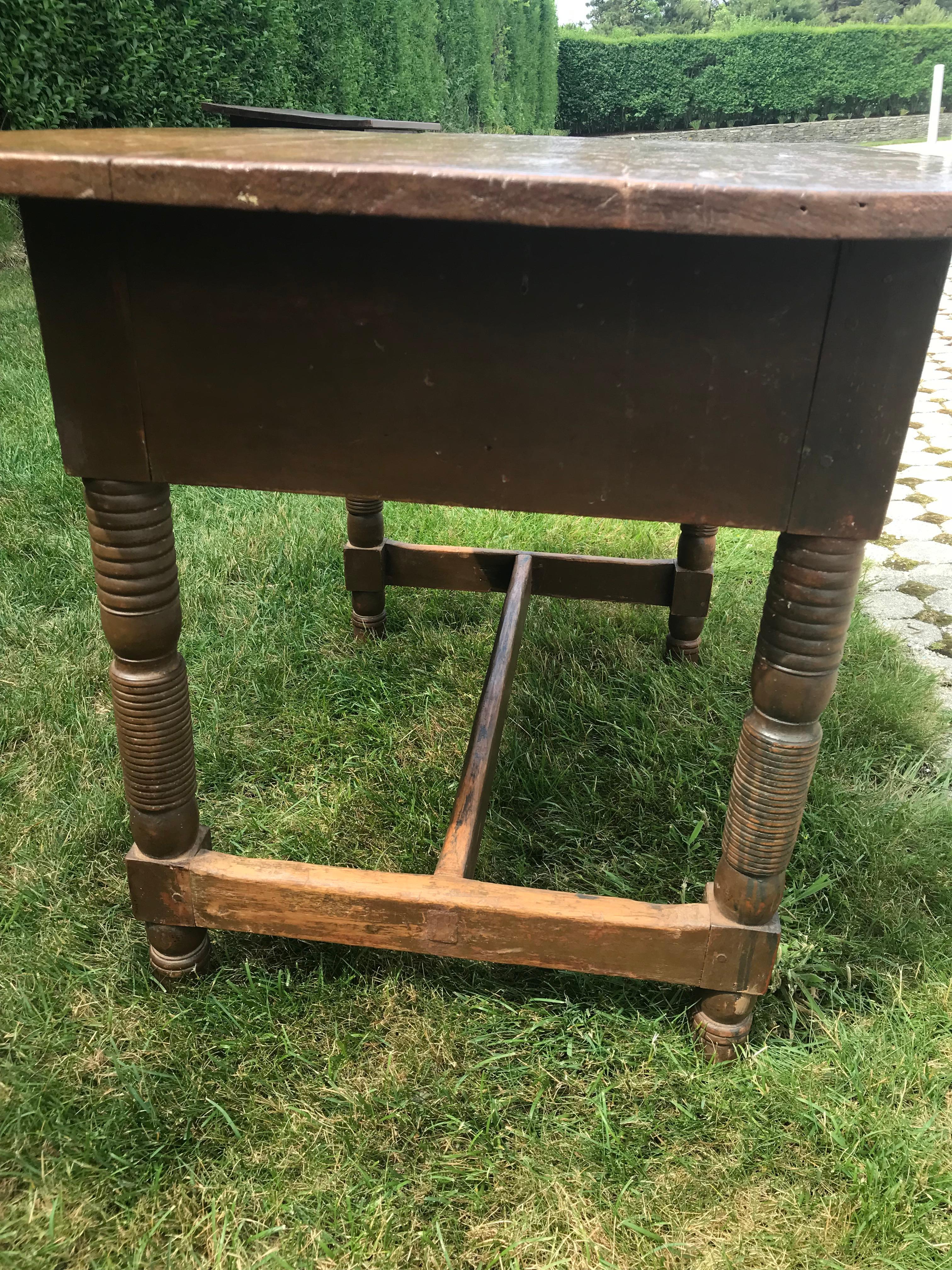 Canadian Side Table with Pinwheel Carvings