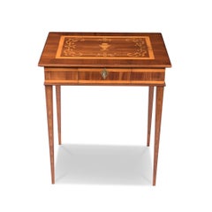 Side table with secret compartments, Westphalia, c. 1800, plum, maple, rosewood