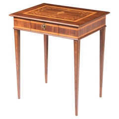 Mesa auxiliar con compartimentos secretos, Westfalia, c. 1800, ciruelo, arce, palisandro