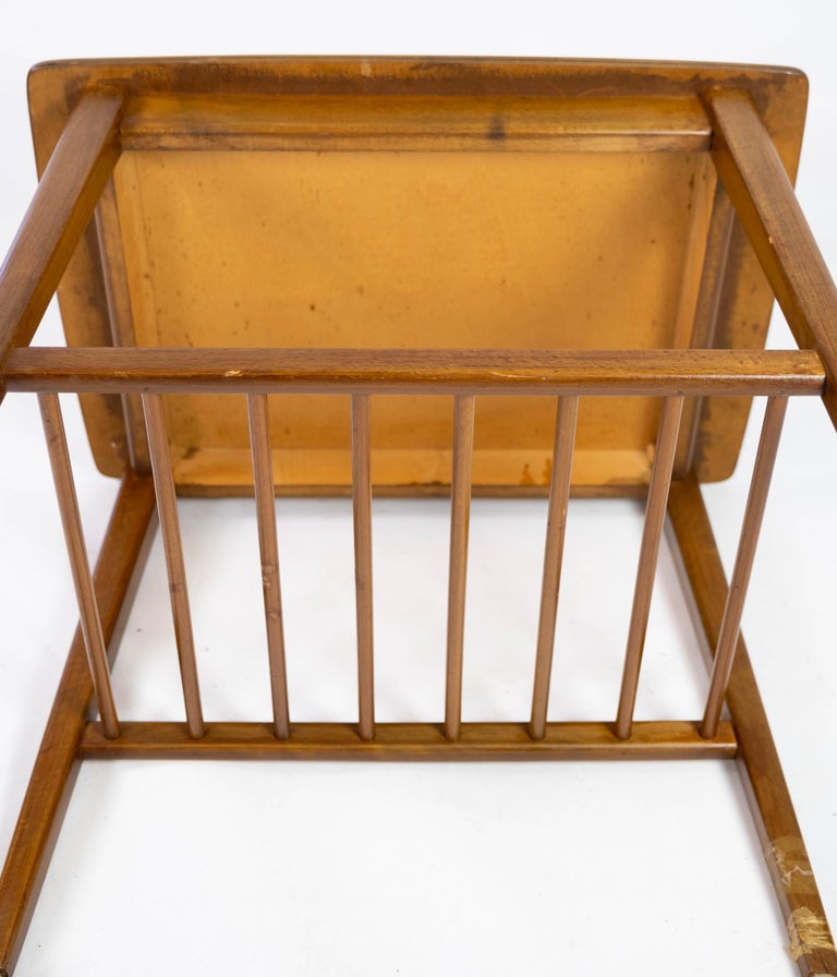 Side Table With Shelf and On Wheels Made In Teak, Danish Design