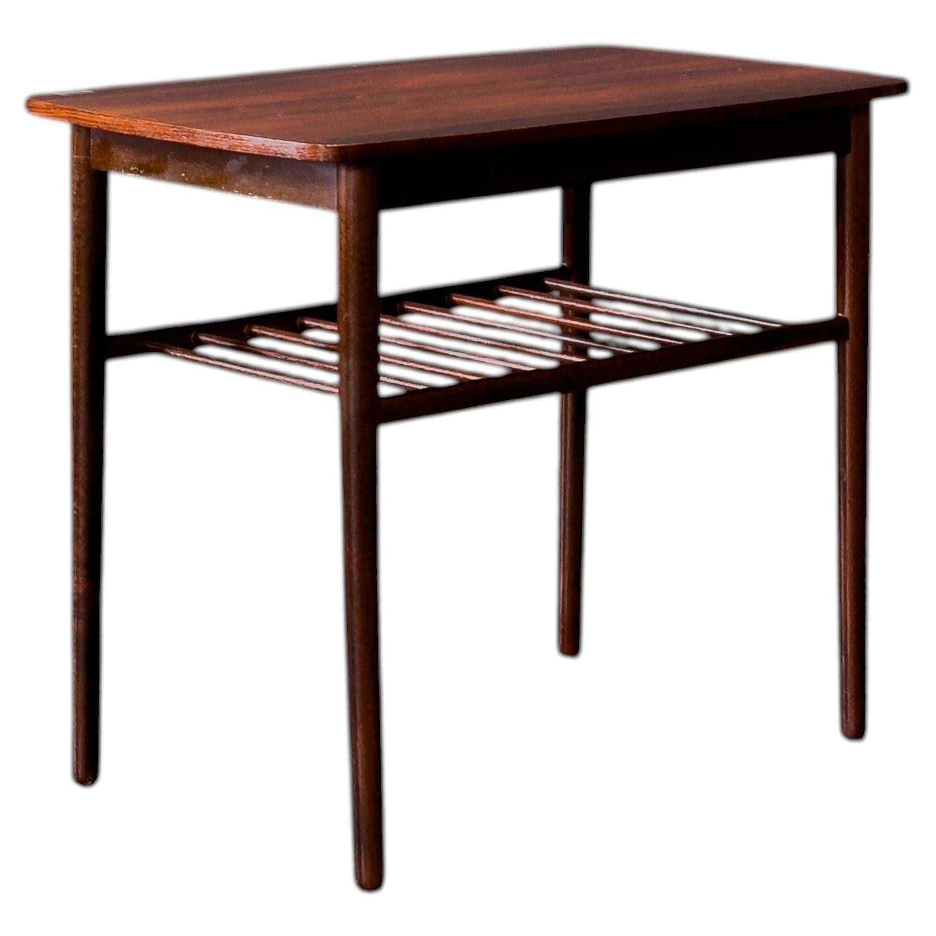 Side Table with Slatted Shelf For Sale