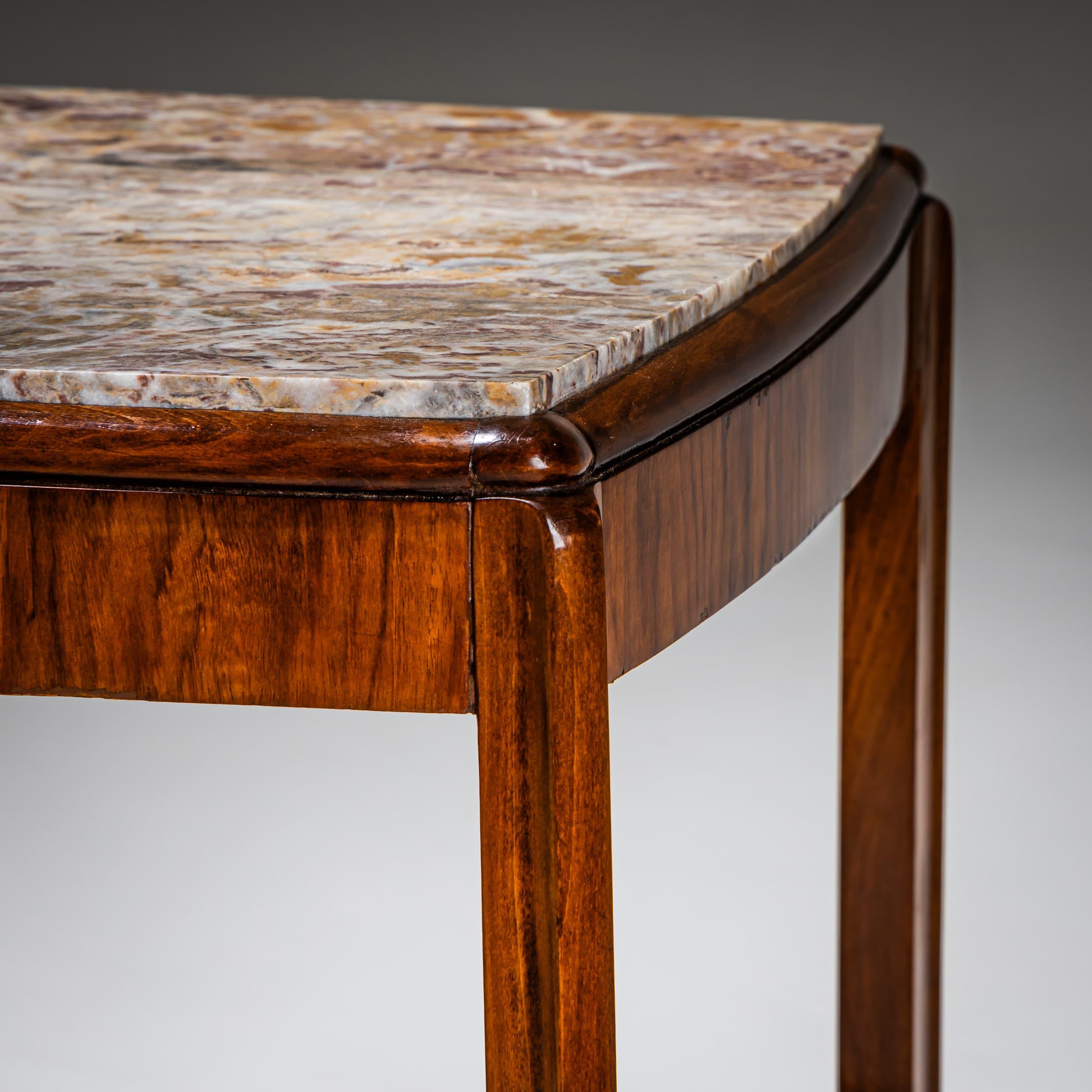 20ième siècle Table d'appoint avec plateau en pierre, première moitié du 20e siècle en vente