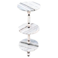 Side table with stone tops.
