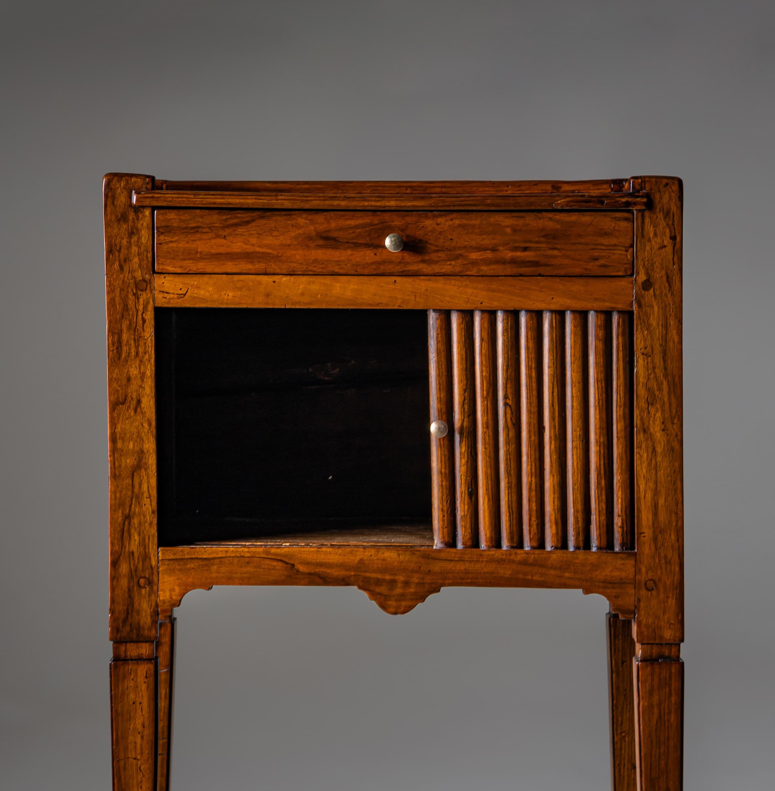 Early 19th Century Side Table with Tambour Door, circa 1800