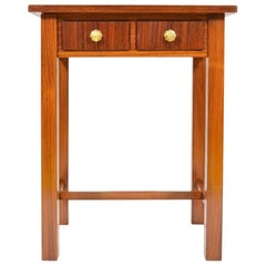 Antique Side Table with Two Drawers, 1930s