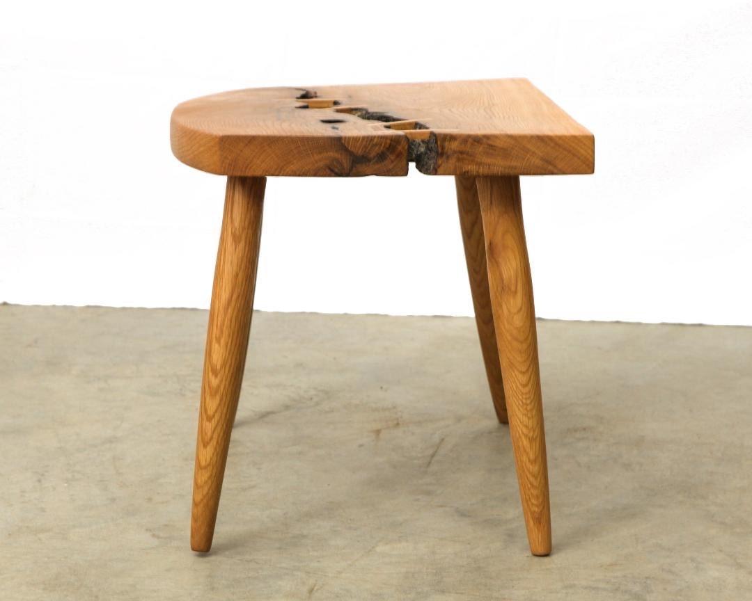 Mid-Century Modern Side Table with White Oak Burl Top by Michael Rozell, USA, 2021 For Sale