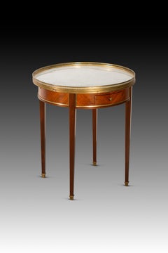 Side table. Wood, marble, bronze. 19th century.