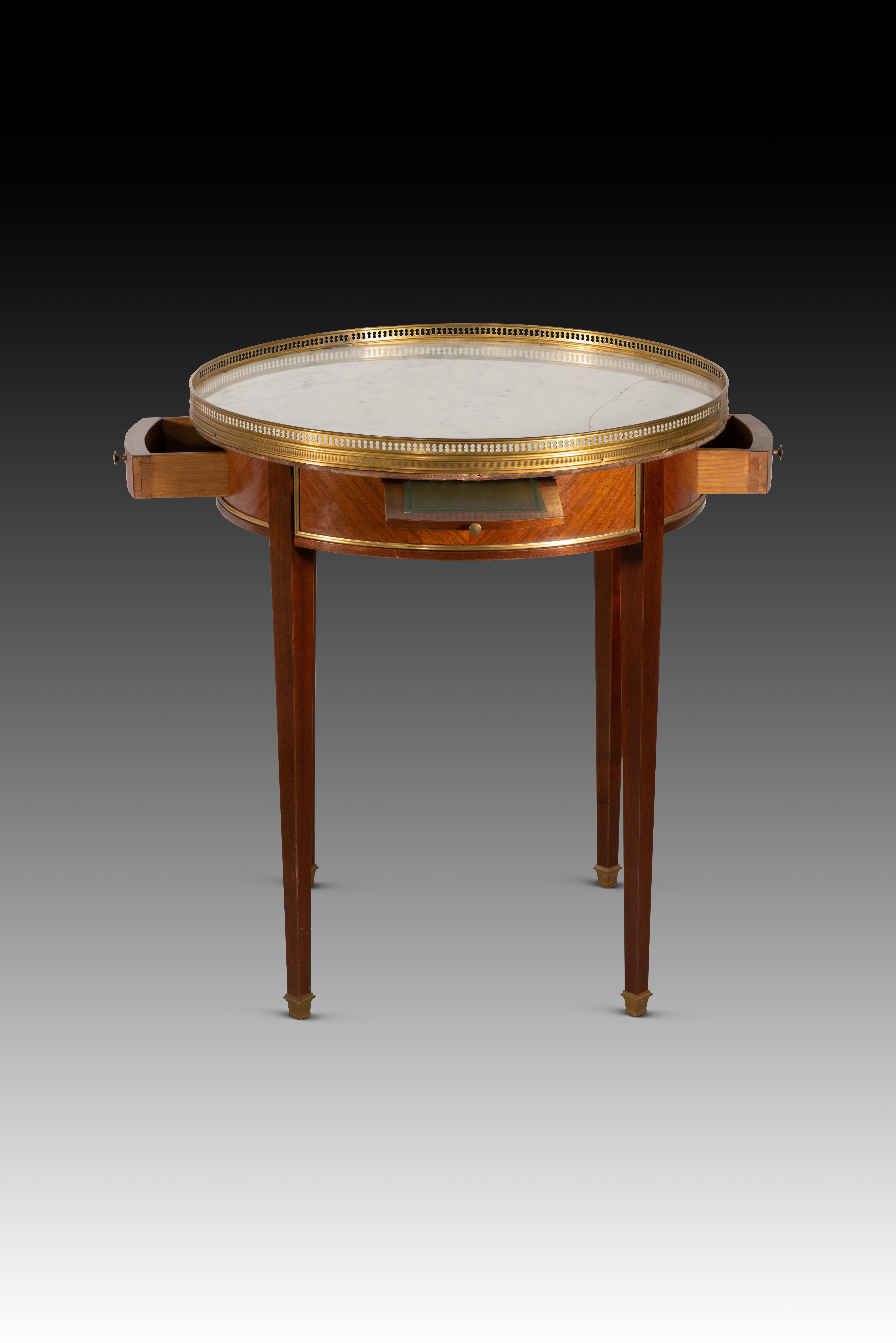 Table d'appoint. Wood, marbre, bronze. XIXème siècle. Bon état - En vente à Madrid, ES