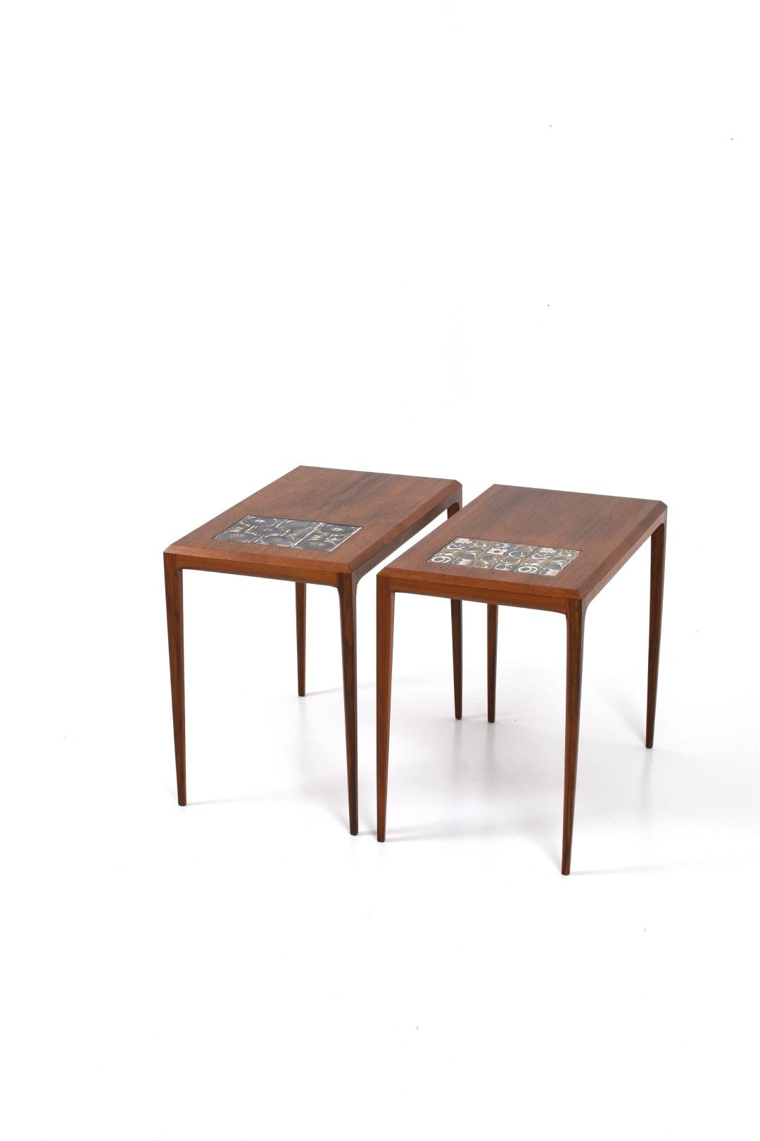 Mid-Century Modern Side Tables by Johannes Andersen for Silkeborg Møbelfabrik, 1960s, Set of 2