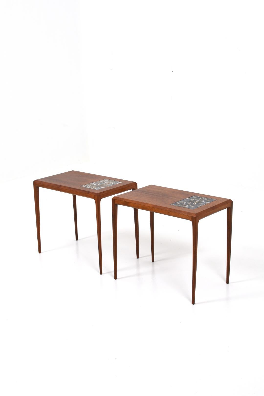 Side Tables by Johannes Andersen for Silkeborg Møbelfabrik, 1960s, Set of 2 In Fair Condition In Göteborg, SE