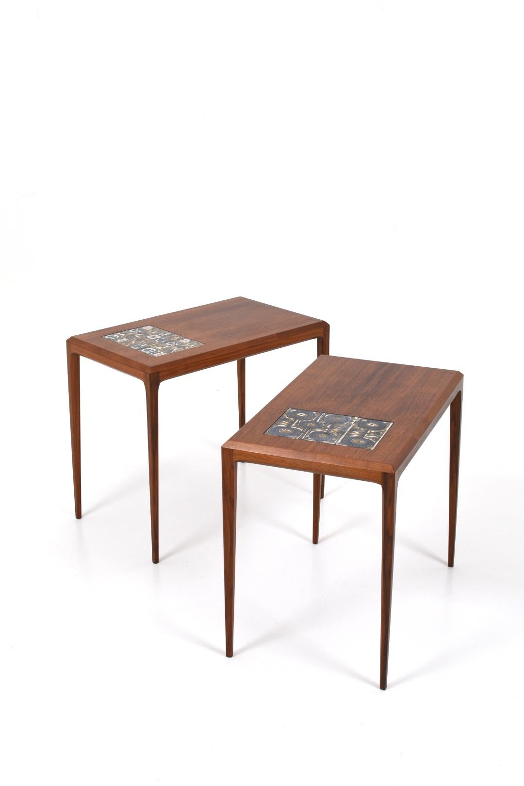 Ceramic Side Tables by Johannes Andersen for Silkeborg Møbelfabrik, 1960s, Set of 2