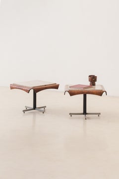 Side Tables by Jorge Zalszupin, Molded Rosewood and Mable, Brazil, 1964