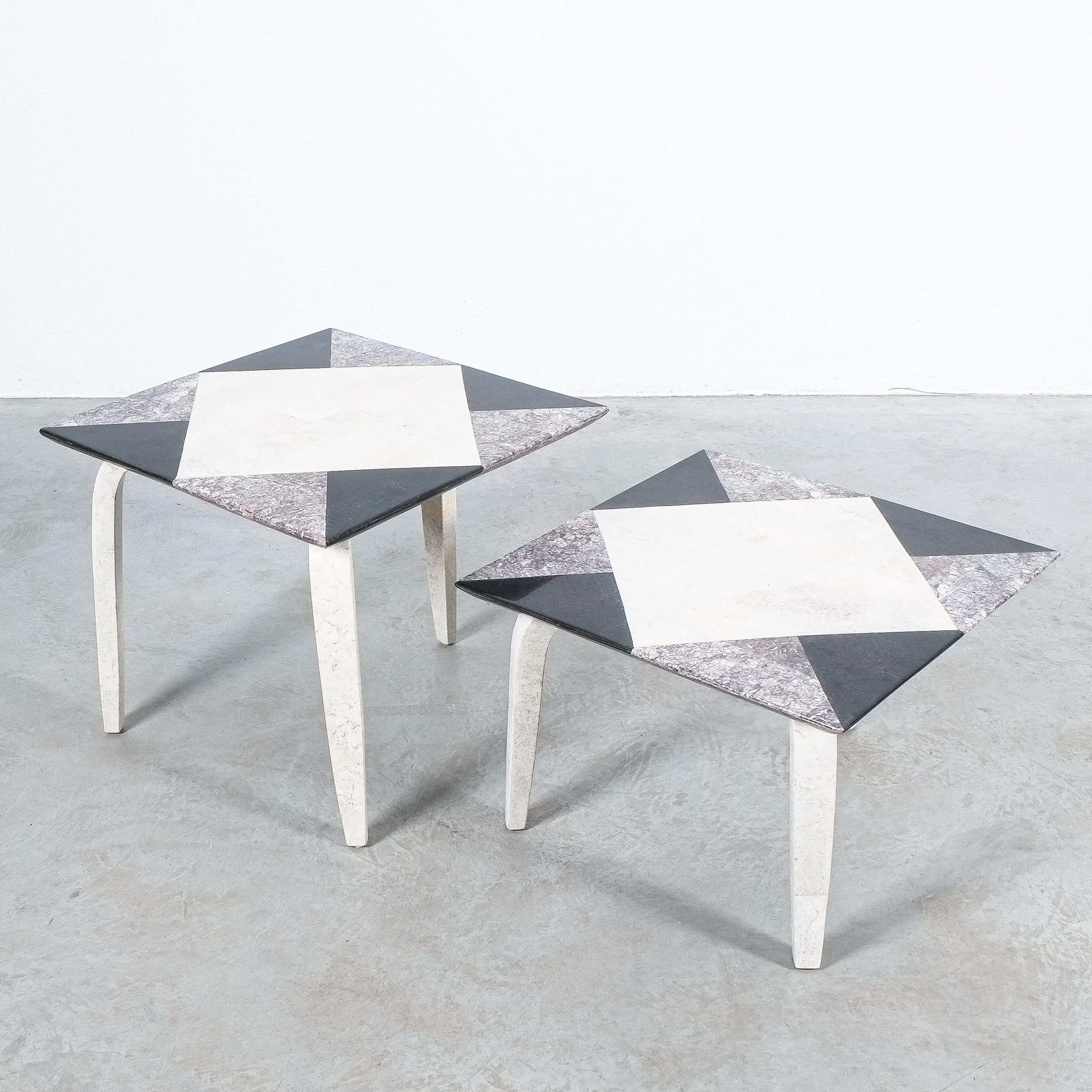 Side Tables From Mosaic Marble Tiles, Italy, circa 1970 For Sale 6