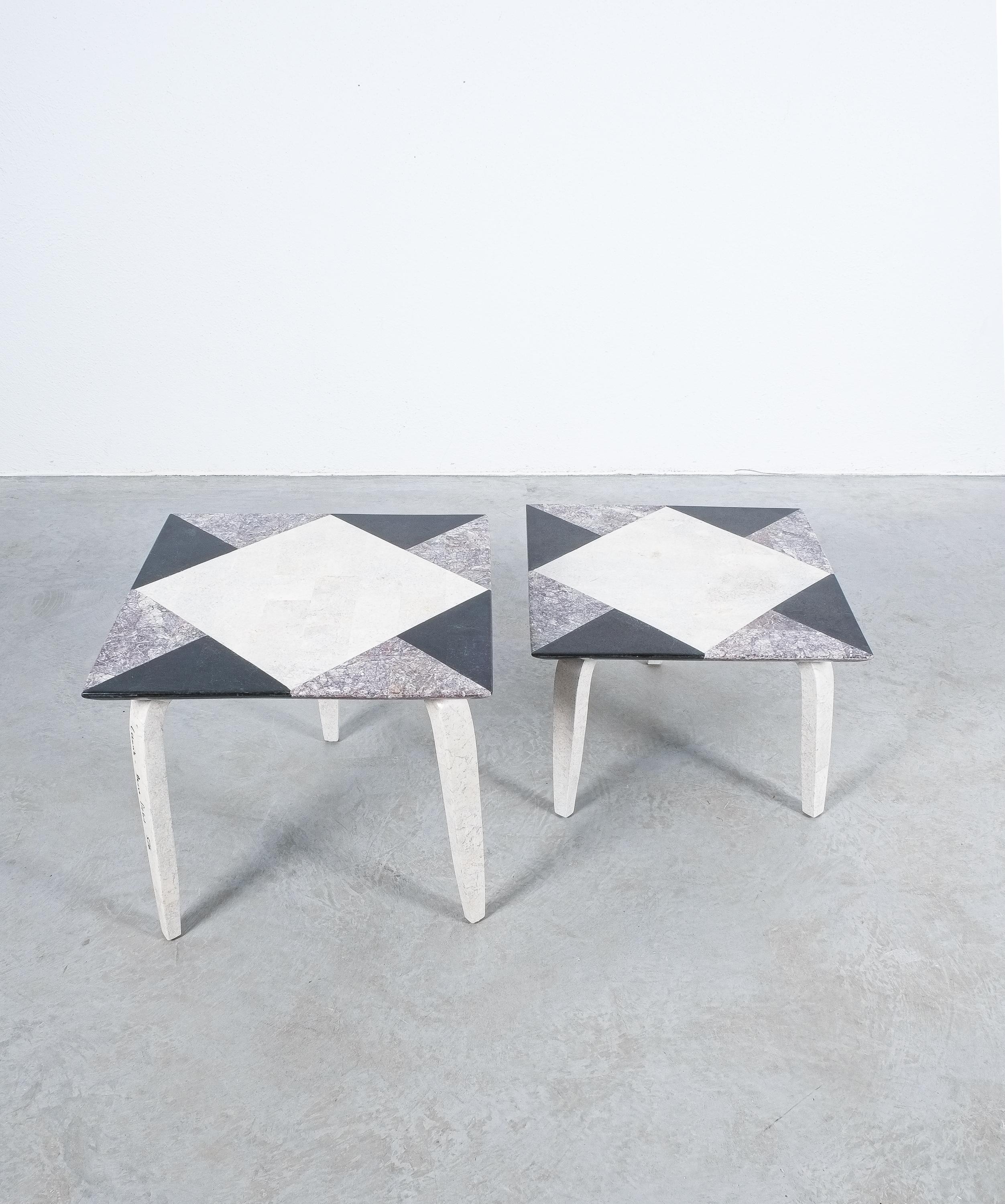 Side Tables From Mosaic Marble Tiles, Italy, circa 1970 8