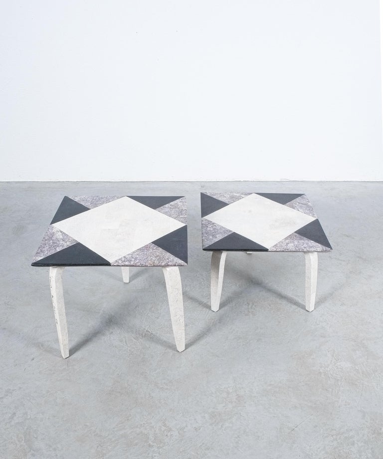 Side Tables From Mosaic Marble Tiles, Italy, circa 1970 For Sale 8