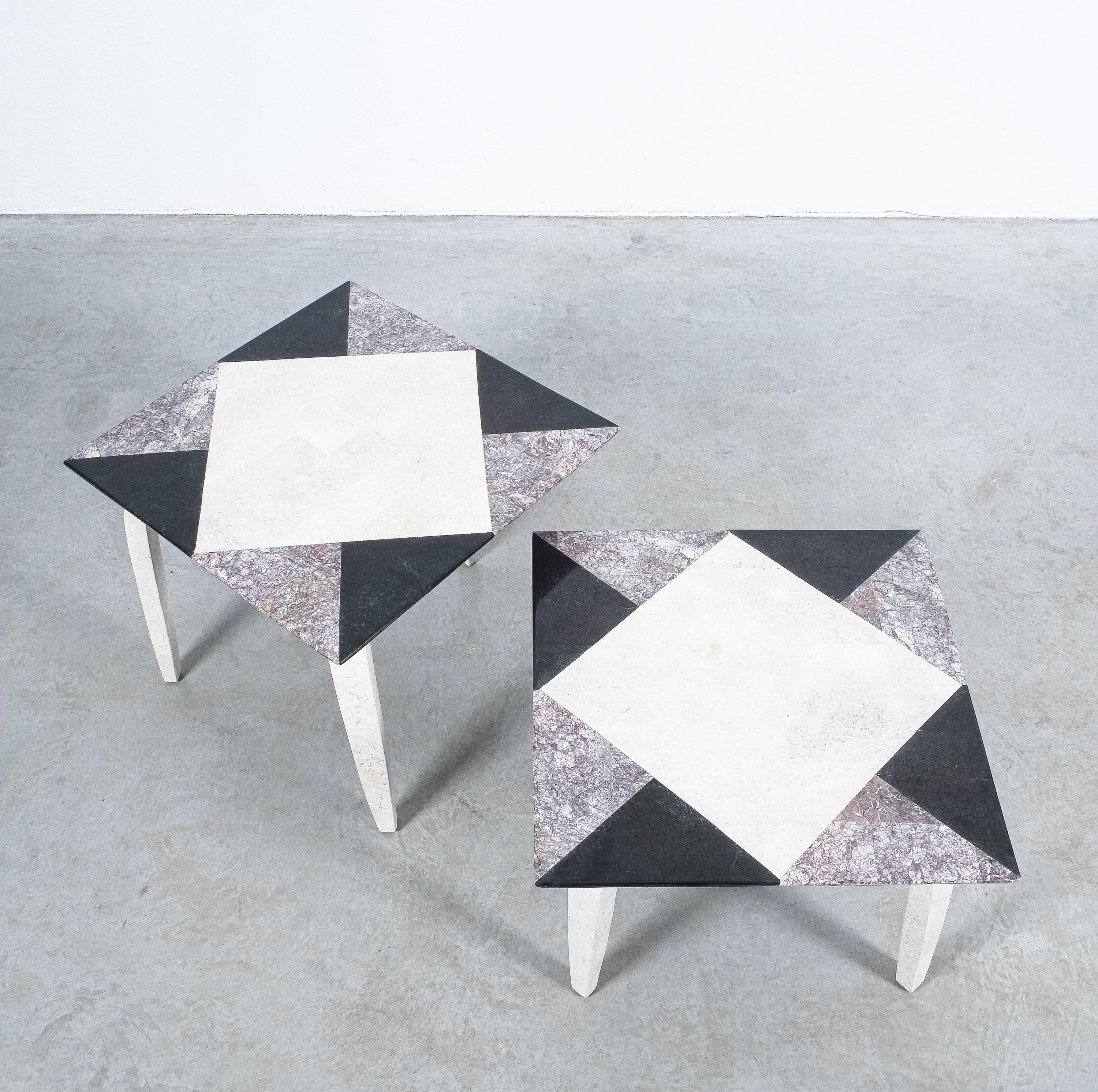 Austrian Side Tables From Mosaic Marble Tiles, Italy, circa 1970 For Sale