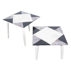 Side Tables From Mosaic Marble Tiles, Italy, circa 1970