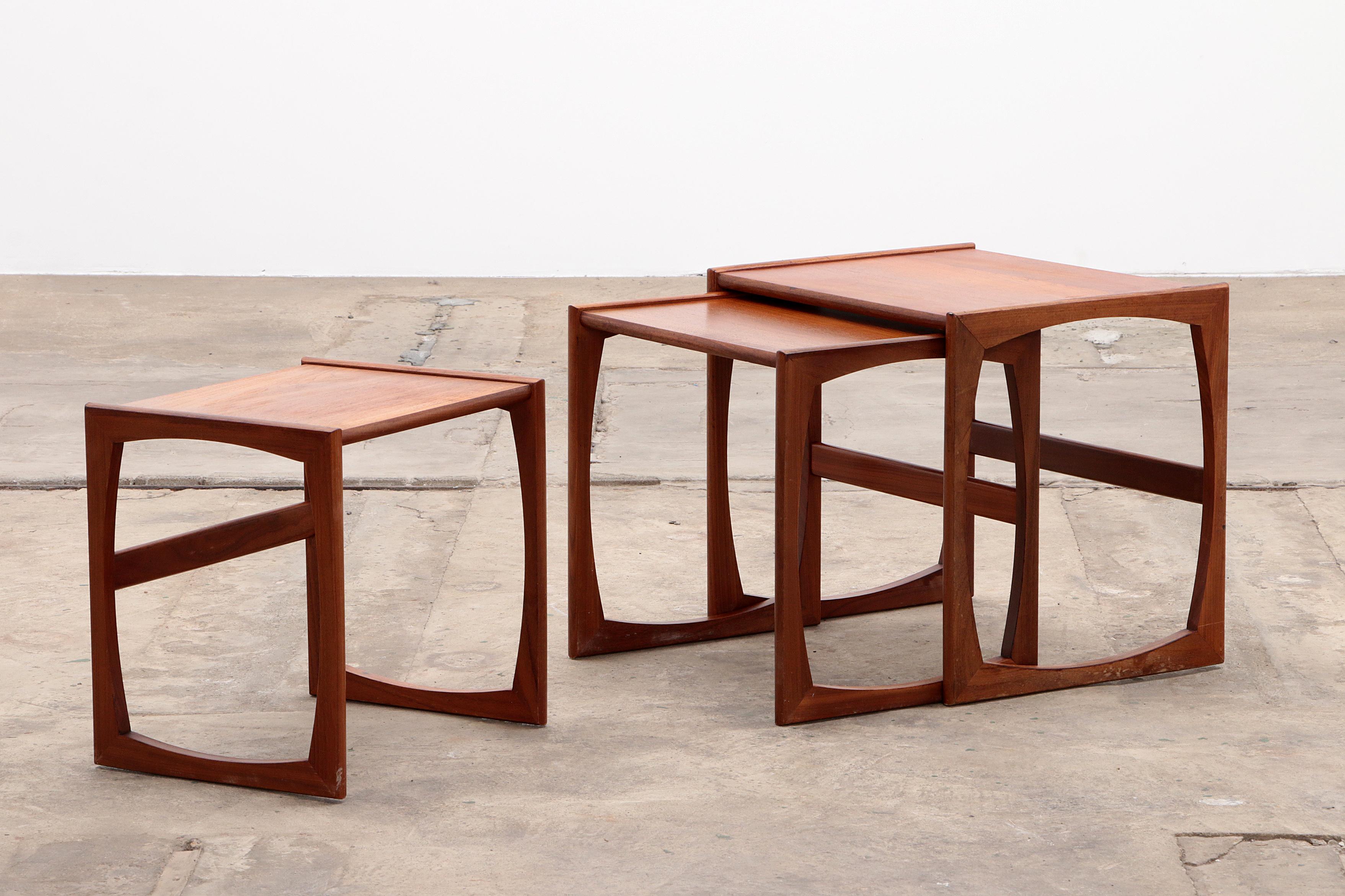 Mid-Century Modern Side tables G-Plan Vintage Nesting Tables, 1960s England.