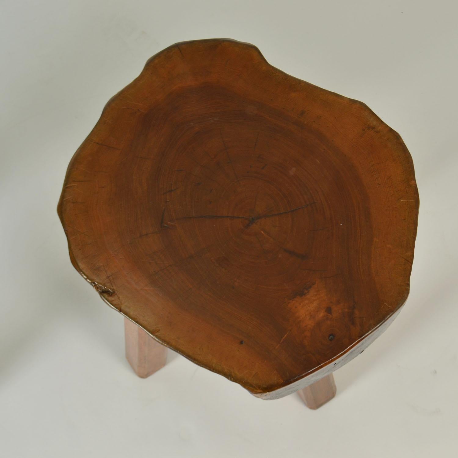 Side Tables or Stools Burr Wood 1970s For Sale 3
