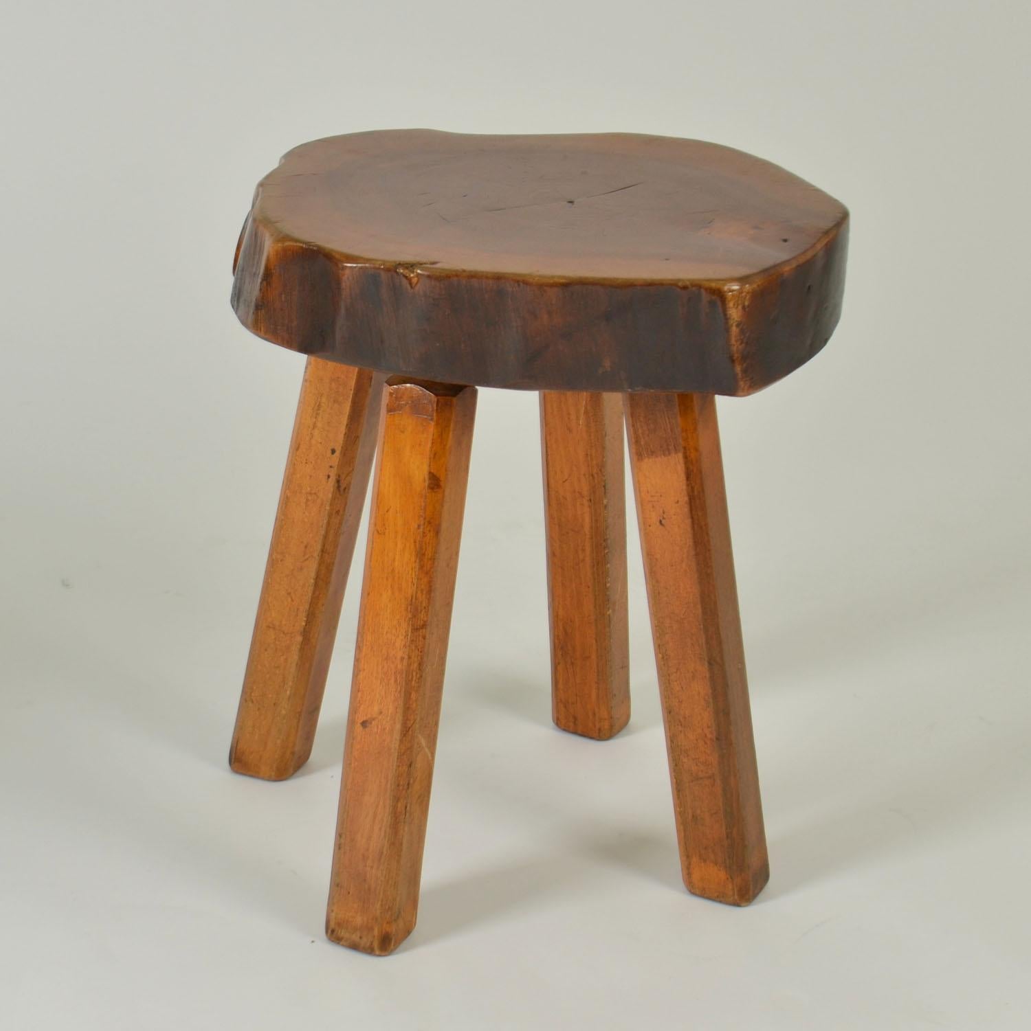 Late 20th Century Side Tables or Stools Burr Wood 1970s For Sale