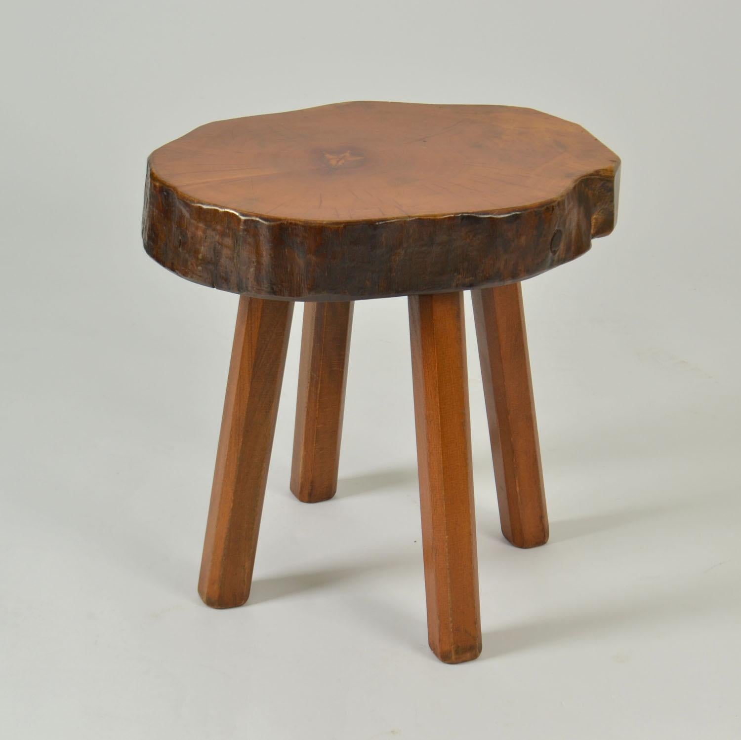 Side Tables or Stools Burr Wood 1970s For Sale 2