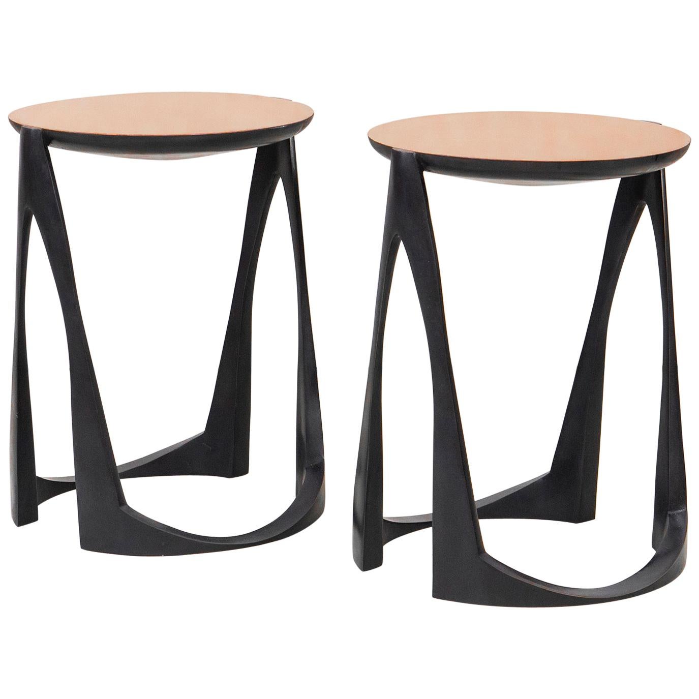Side Tables in Bronze by Anasthasia Millot