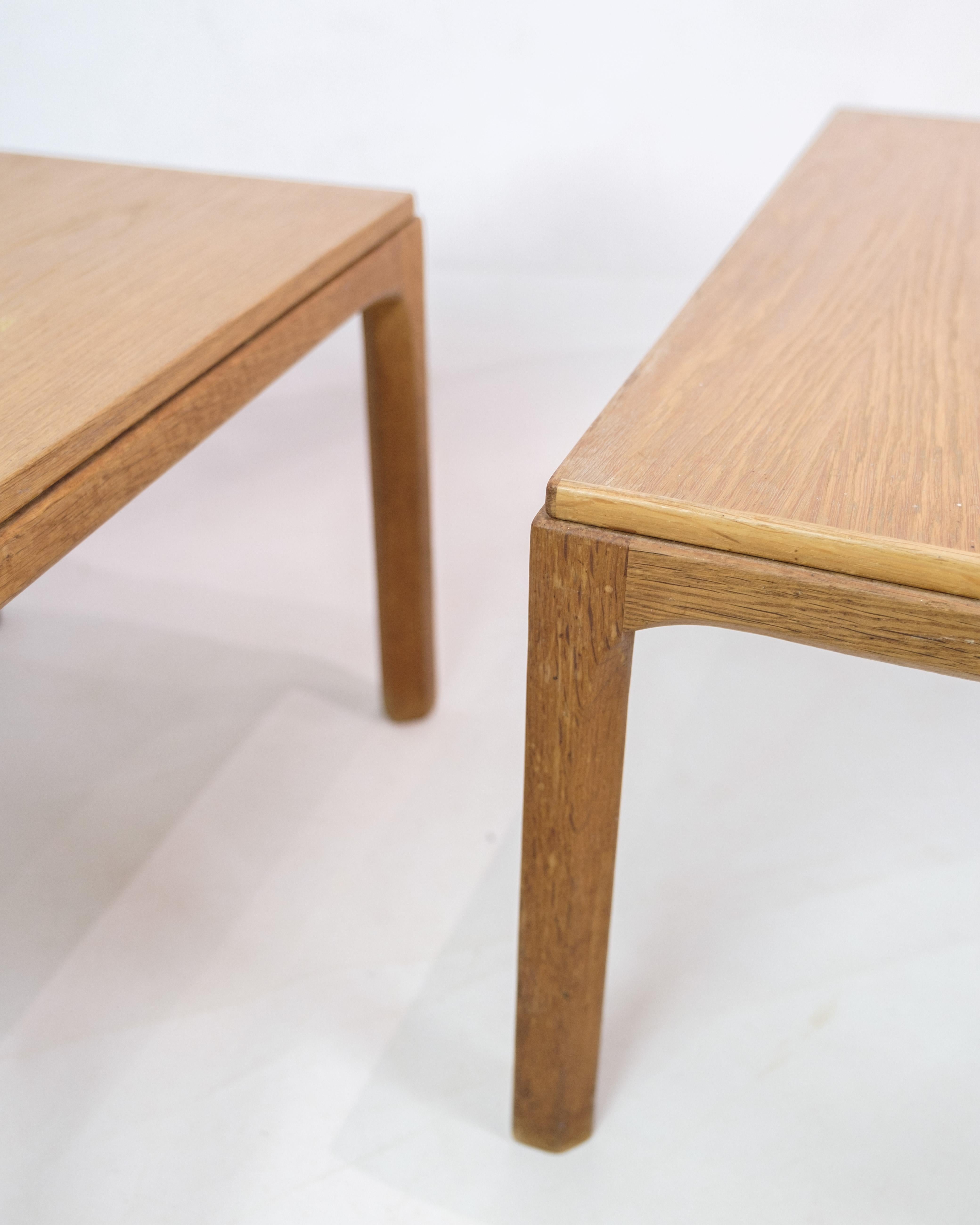 Side tables In Oak, Model 381 Designed By Aksel Kjersgaard Odder From 1960s For Sale 4
