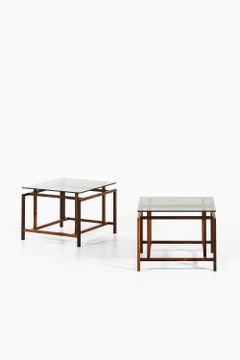 Tables d'appoint en palissandre et verre par Henning Nørgaard, années 1960