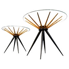 Tavolini in legno duro e vetro bicolore, Giuseppe Scapinelli, anni '50 - Lotto 768A