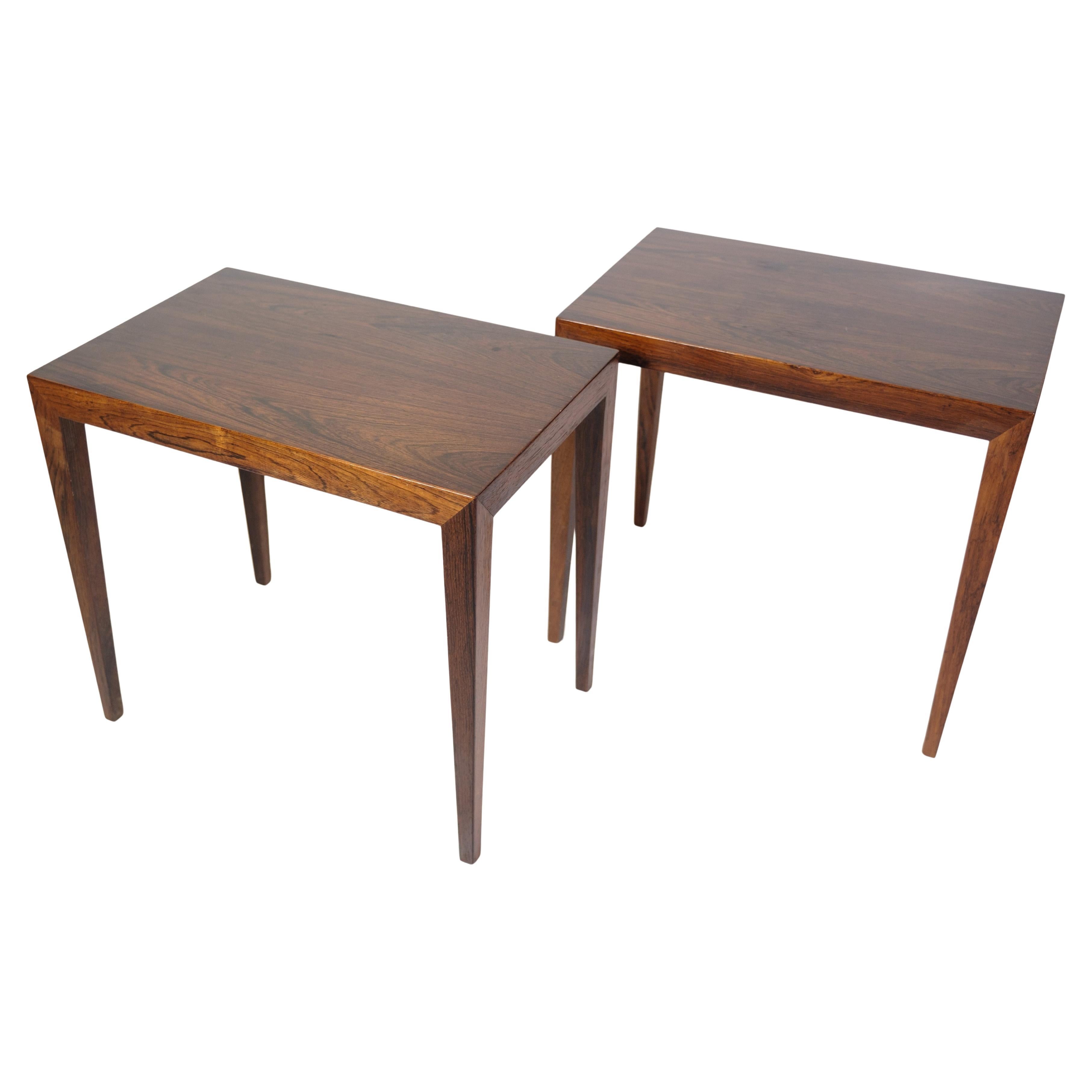 Side Tables Model 41B Made In Rosewood By Severin Hansen For Haslev Furniture