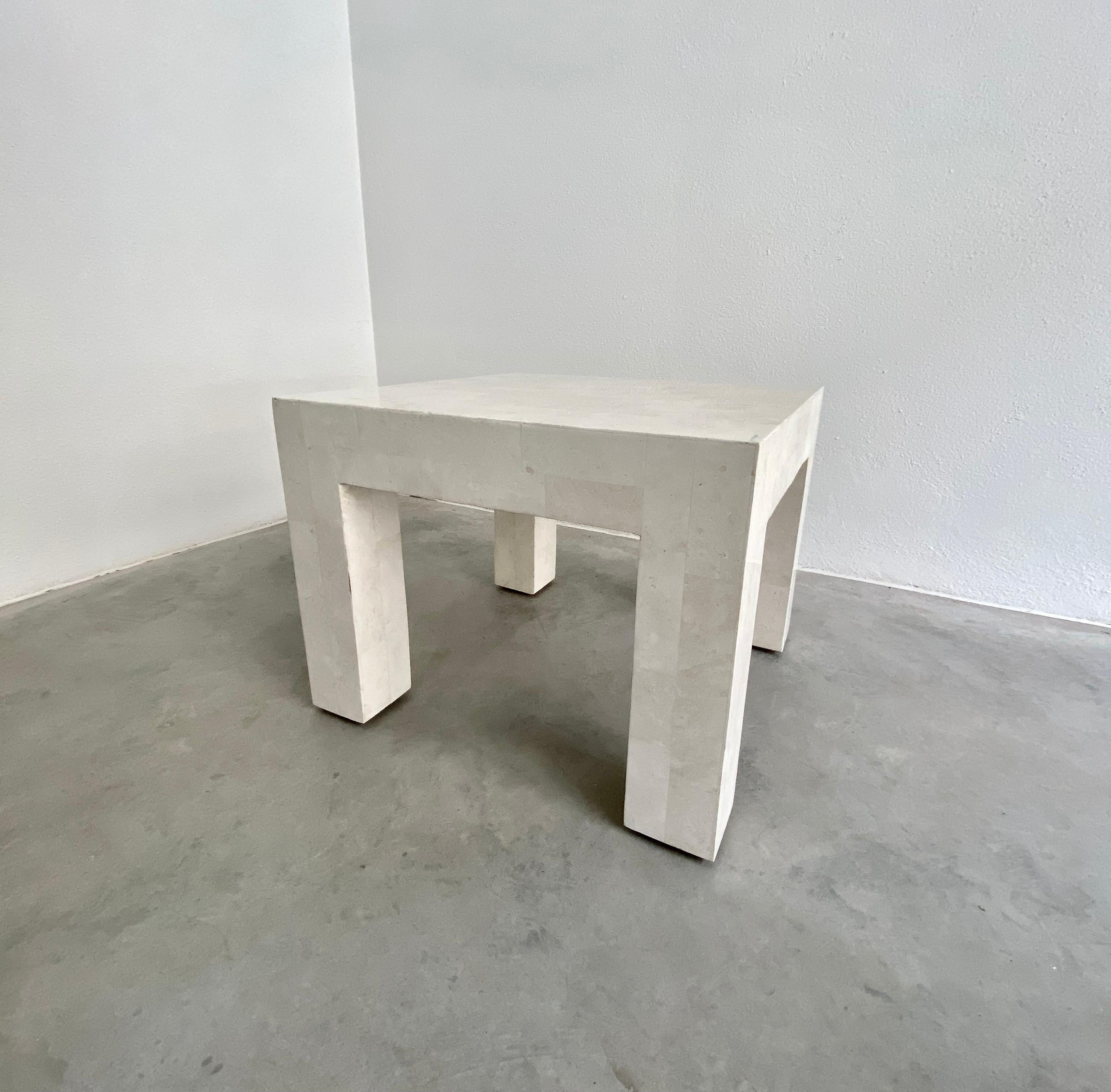 Austrian Side Tables White Marble Tiles, France, circa 1970 For Sale