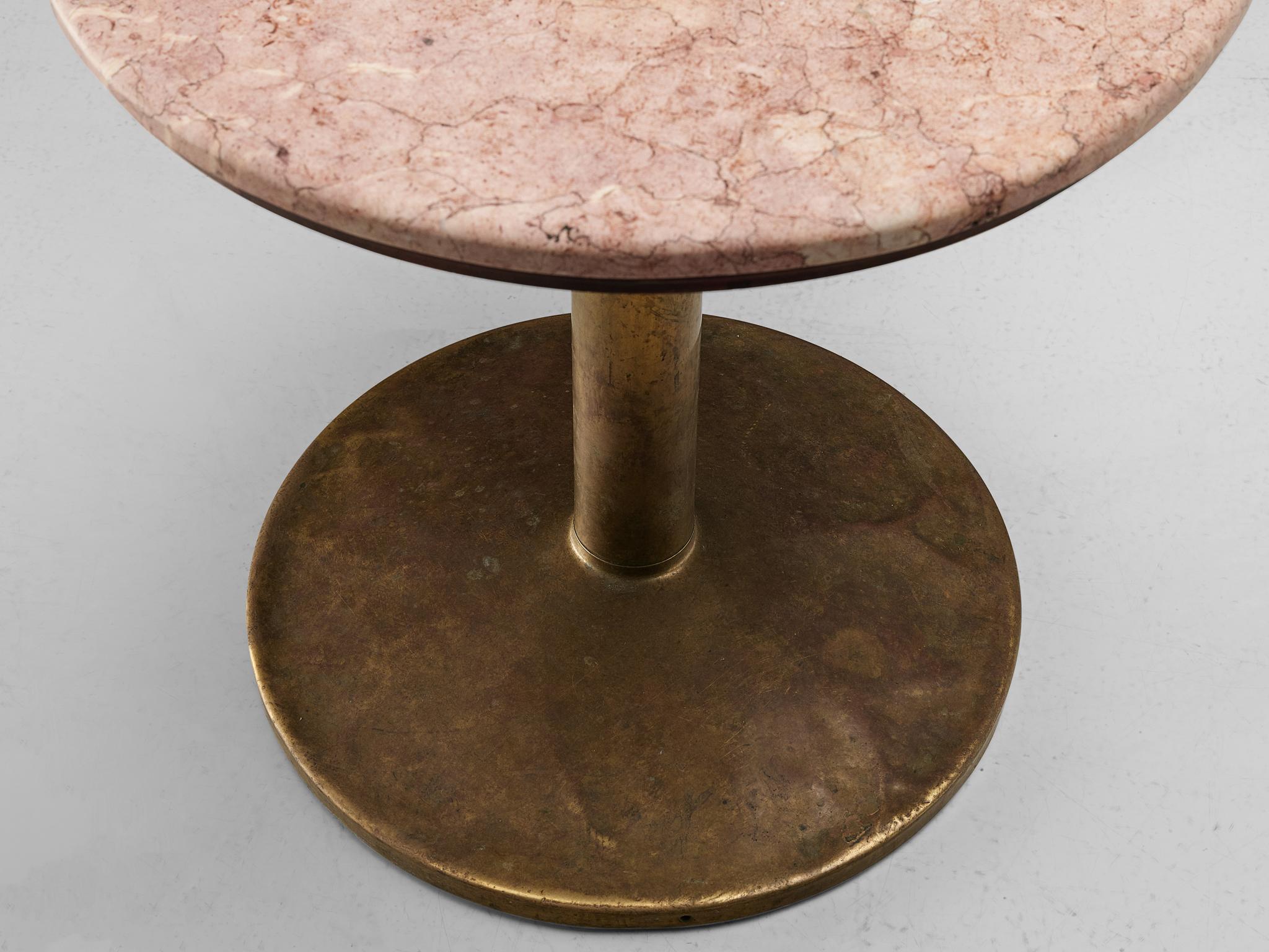 French Side Tables with Rose Marble Top