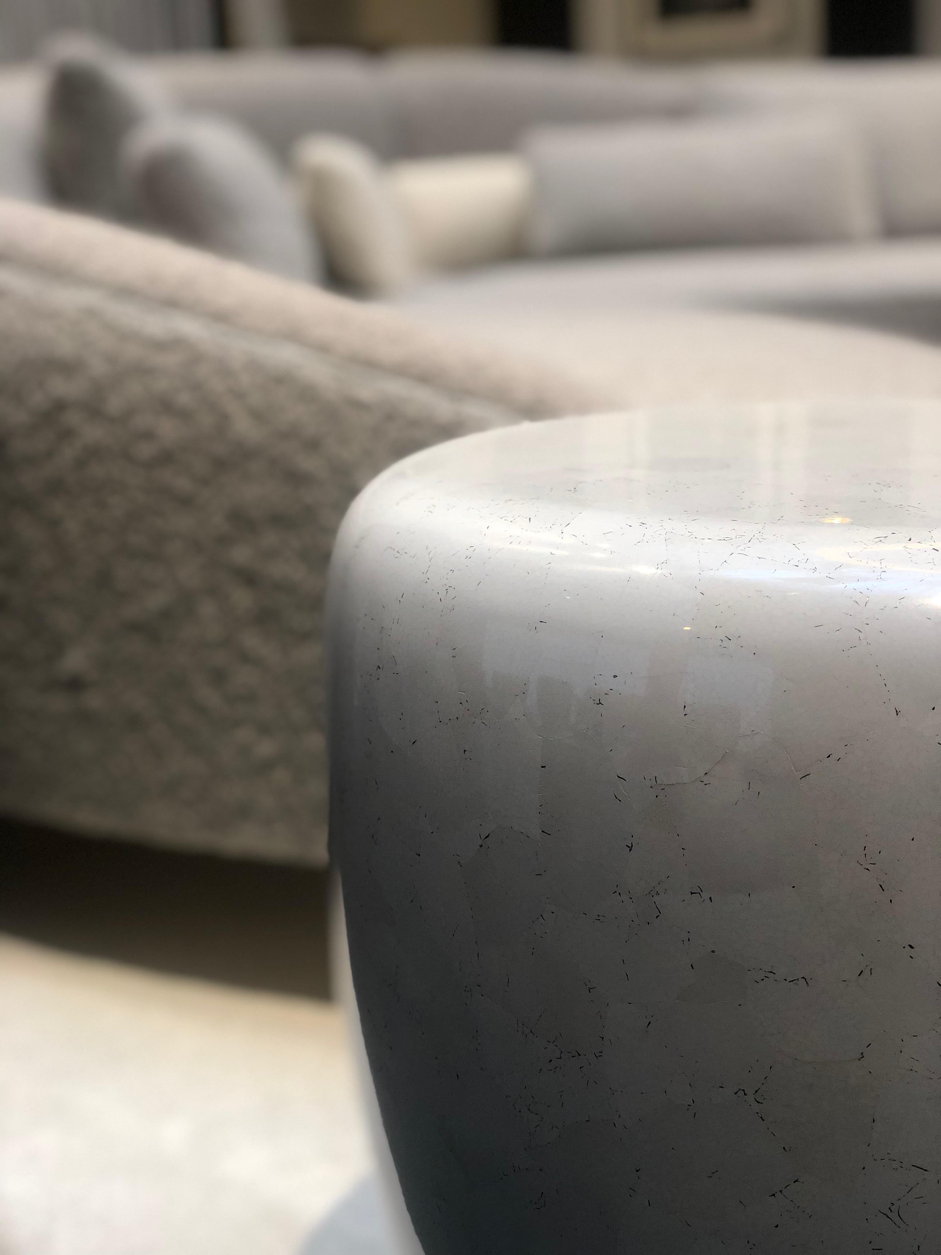 Vietnamese Side Table, White Eggshell DOT by Reda Amalou Design, 2016-Glossy or mate For Sale