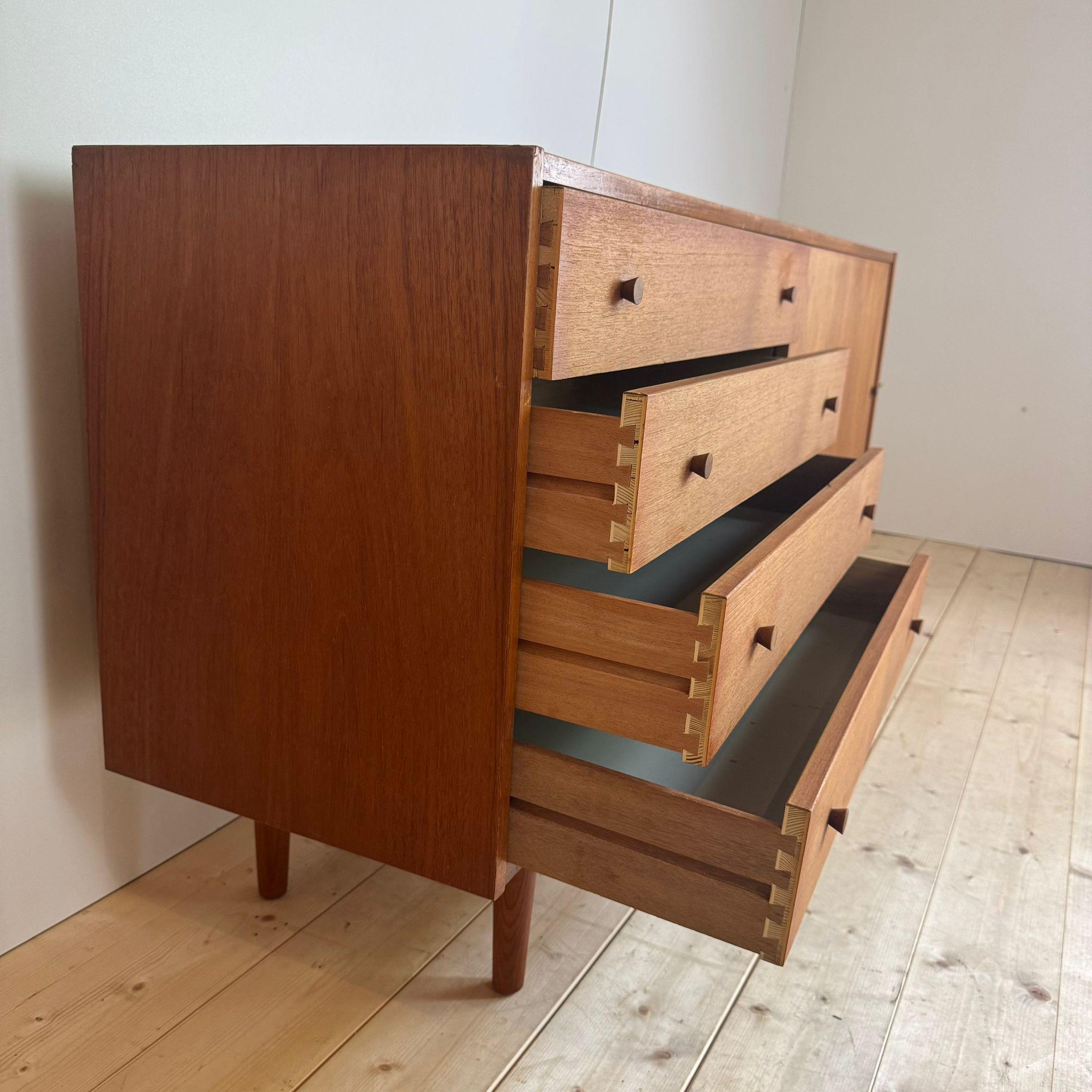 Placage Sidebaord vintage in teak, Denmark 1960 en vente