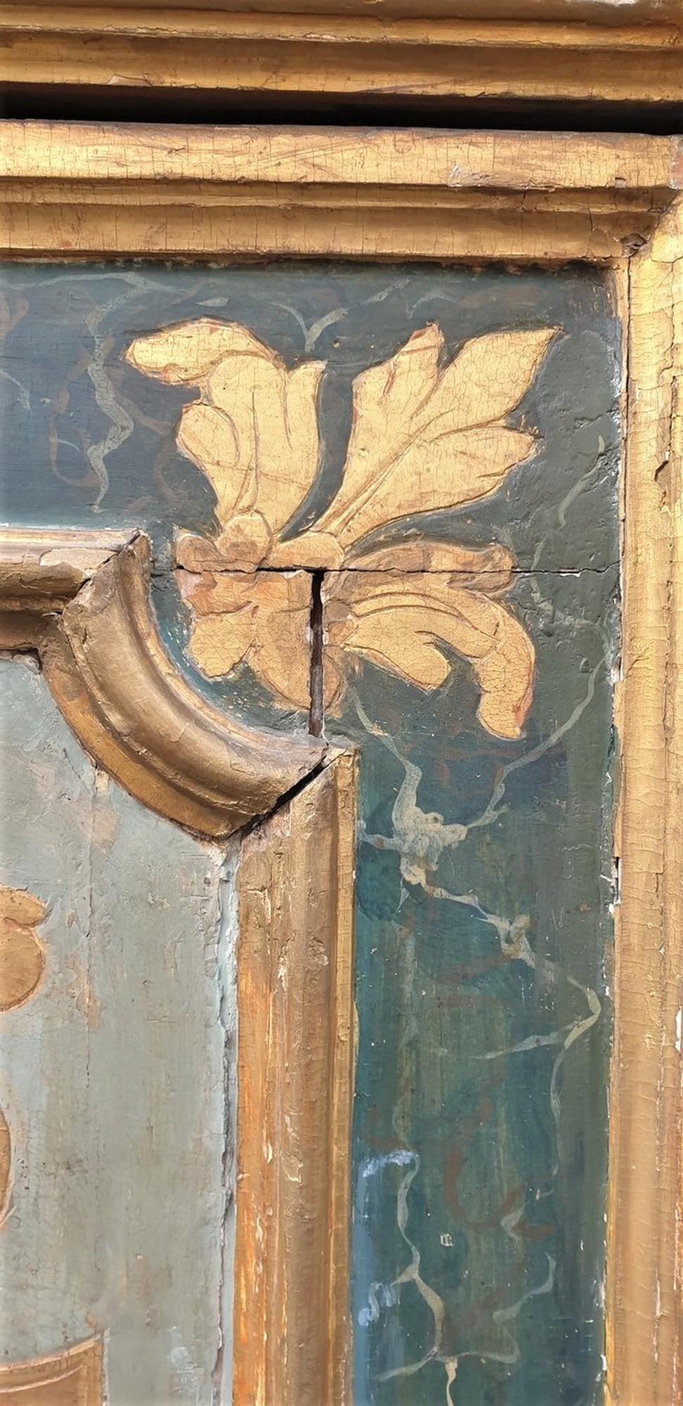 Sideboard 1 Tür aus lackiertem und vergoldetem Holz, Italien X. Jahrhundert im Angebot 6