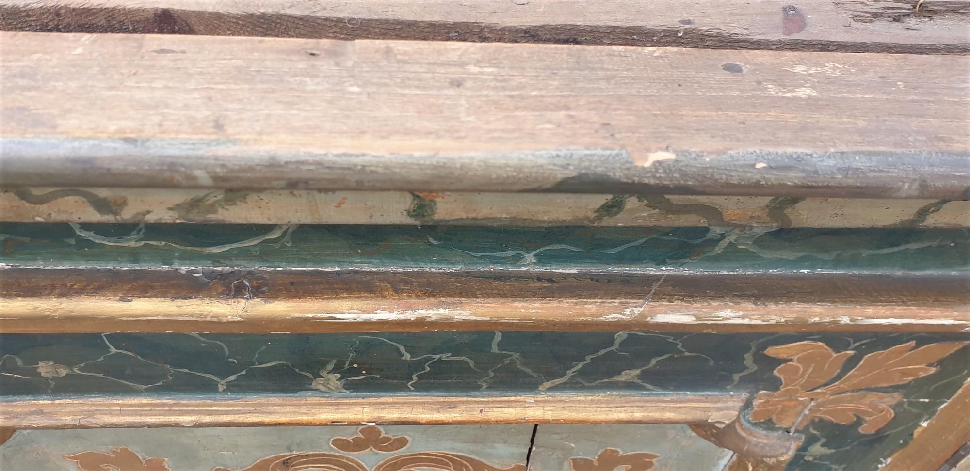 Sideboard 1 Tür aus lackiertem und vergoldetem Holz, Italien X. Jahrhundert im Angebot 2