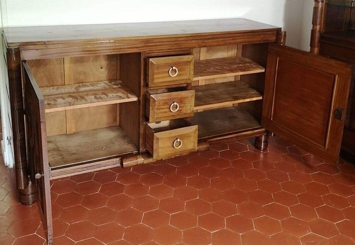 Art Déco credenza 2 ante 3 cassetti Francisque Chaleyssin in vendita
