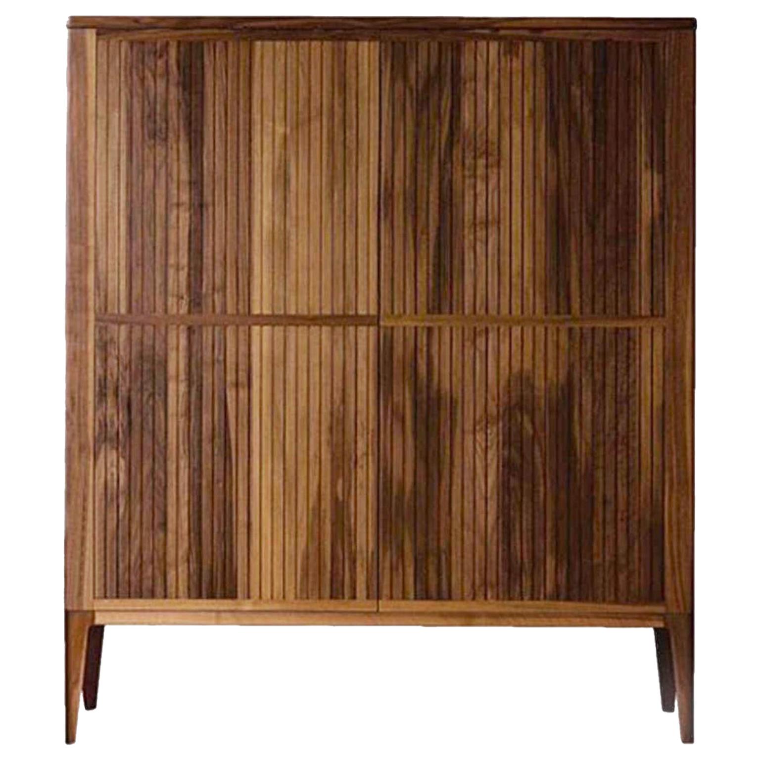 Eleva Solid Wood Sideboard, Walnut in Hand-Made Natural Finish, Contemporary For Sale