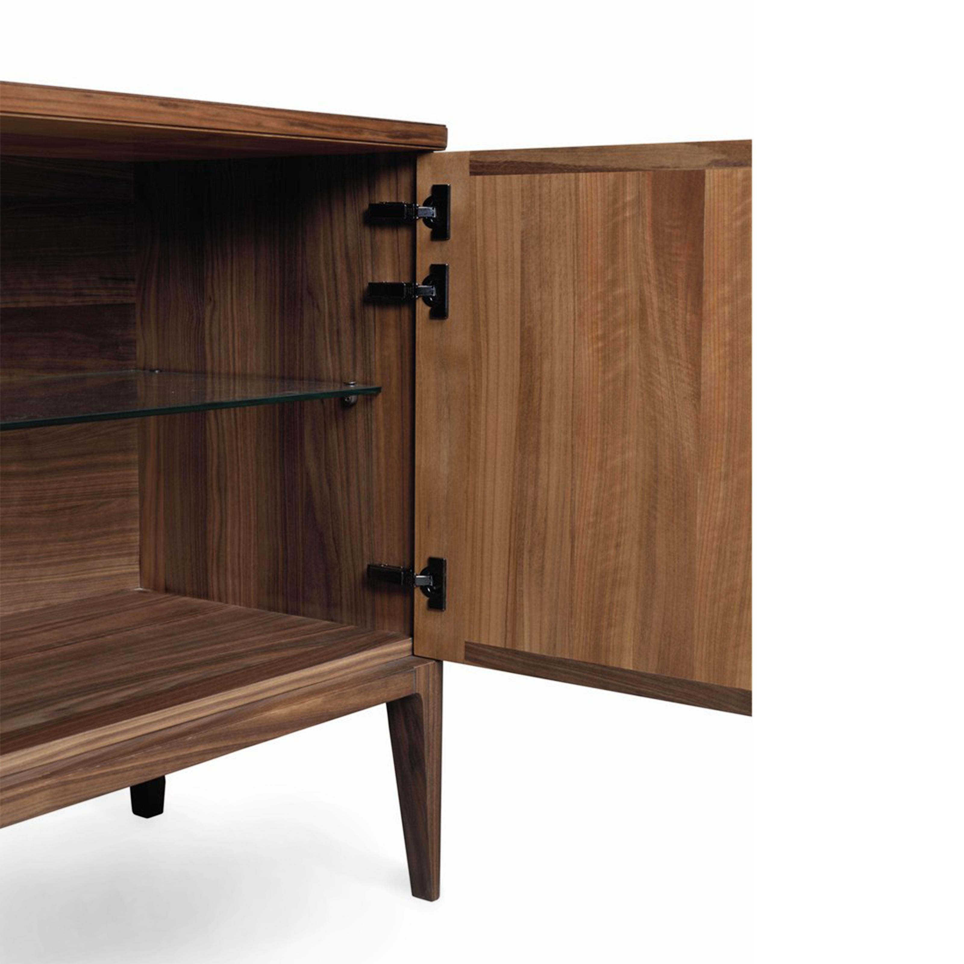Eleva Solid Wood Sideboard, Walnut in Hand-Made Natural Finish, Contemporary For Sale 4
