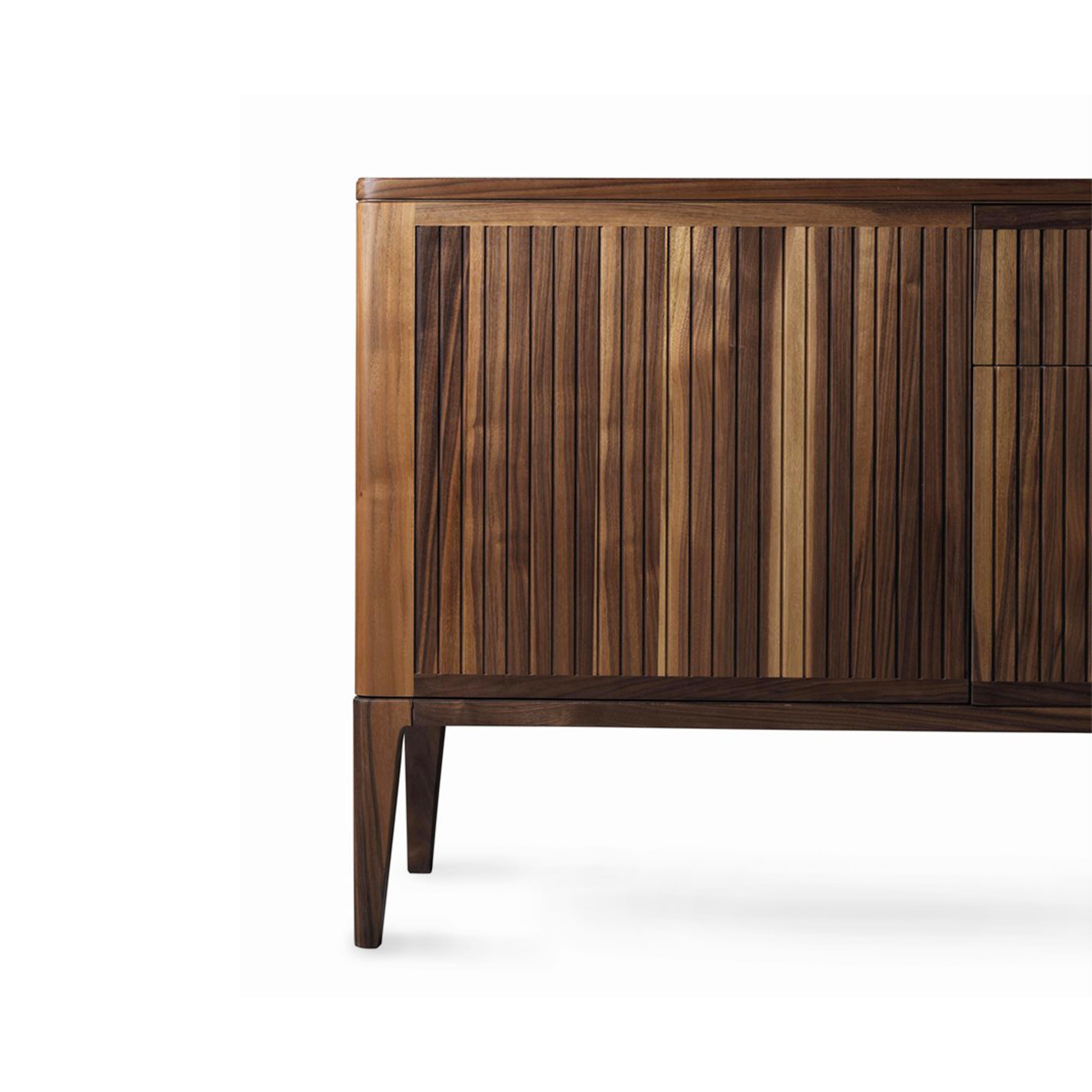 Italian Eleva Solid Wood Sideboard, Walnut in Hand-Made Natural Finish, Contemporary For Sale